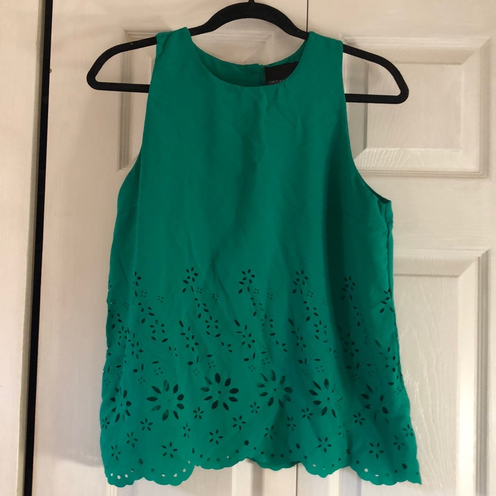 Cynthia Rowley Green Sleeveless Blouse